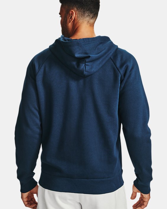 Sweat à capuche entièrement zippé UA Rival Fleece pour homme, Blue, pdpMainDesktop image number 1